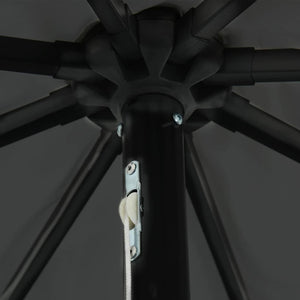 Ombrello da giardino Antracite e Nero 395 x 395 x 245 cm 42003646