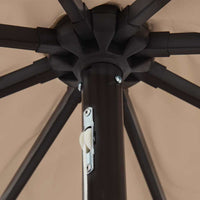 Ombrello da giardino Tortora e Nero 395 x 395 x 245 cm 42003647