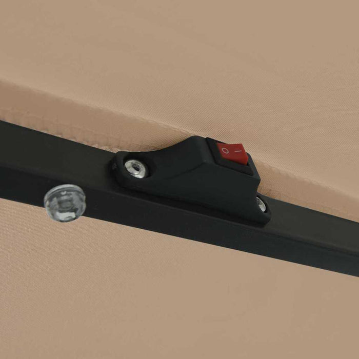 Ombrello da giardino Tortora e Nero 395 x 395 x 245 cm 42003647