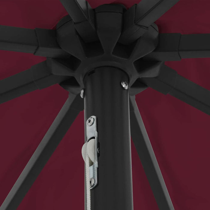 Ombrello da giardino Rosso e Nero 395 x 395 x 245 cm 42003648