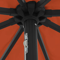 Ombrello da giardino Rosso e Nero 395 x 395 x 245 cm 42003649