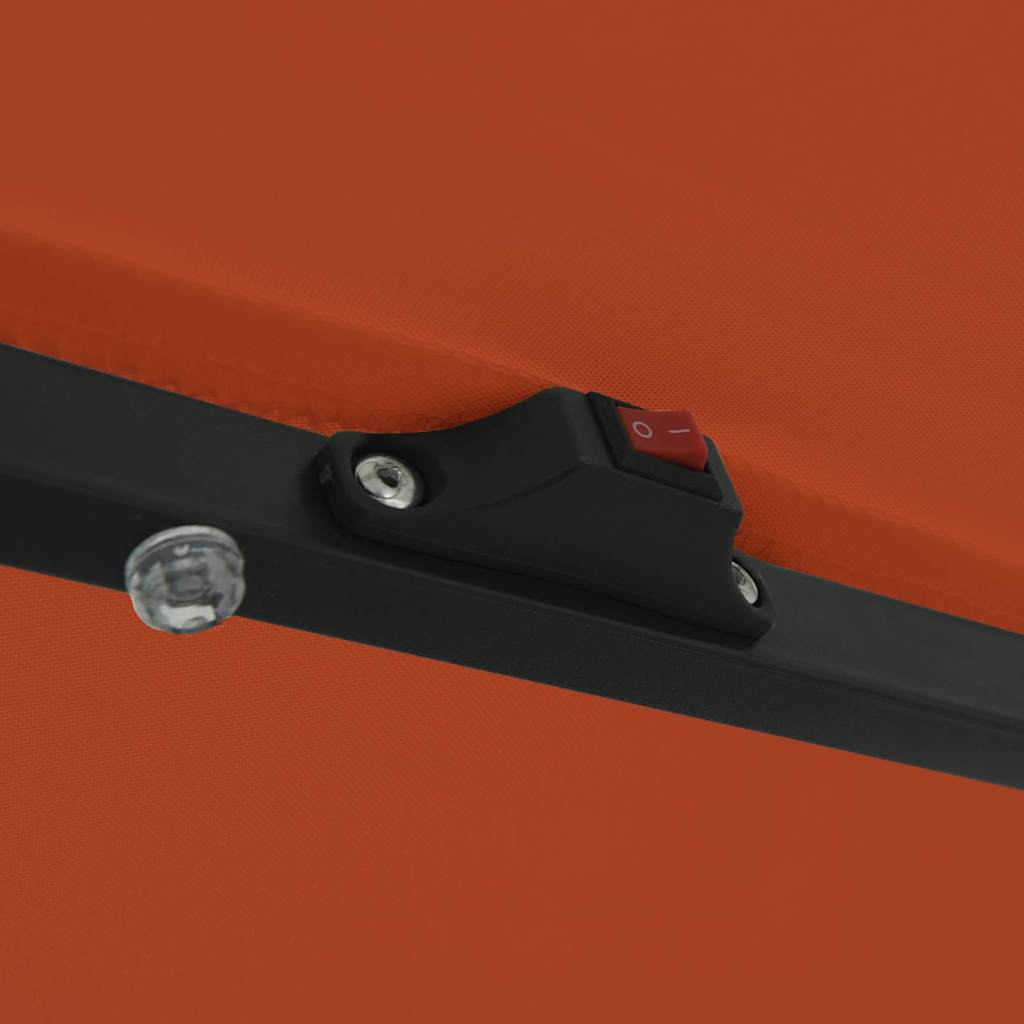 Ombrello da giardino Rosso e Nero 395 x 395 x 245 cm 42003649