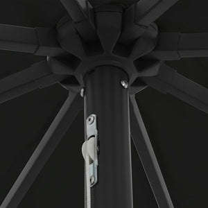 Ombrello da giardino Nero 395 x 395 x 245 cm 42003650