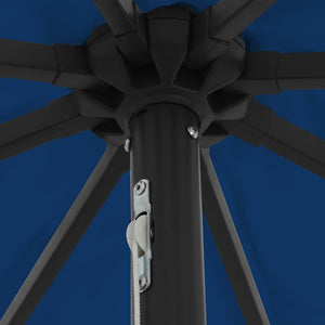 Ombrello da giardino Blu e Nero 395 x 395 x 245 cm 42003651