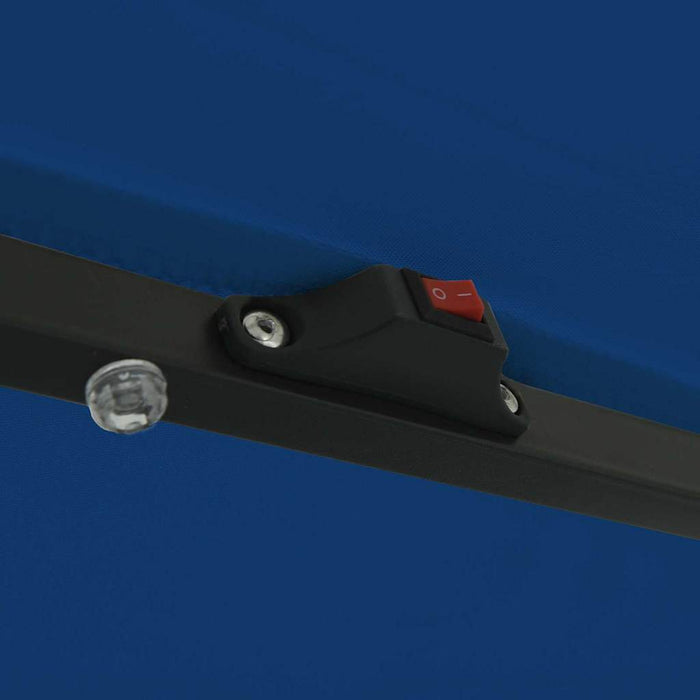 Ombrello da giardino Blu e Nero 395 x 395 x 245 cm 42003651