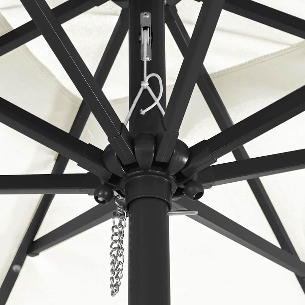 Ombrello da giardino Bianco e Nero 295 x 295 x 245 cm 42003660