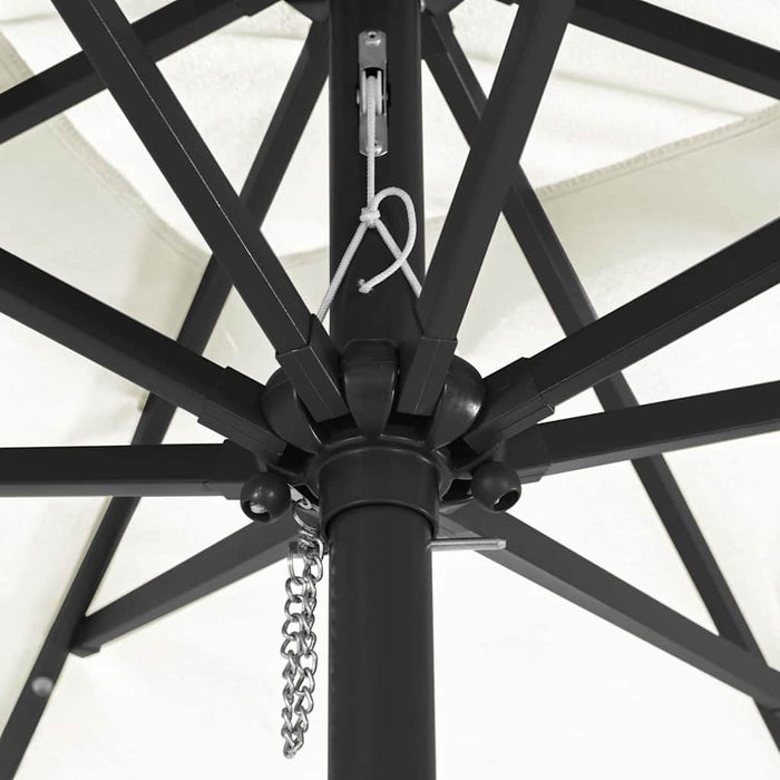 Ombrello da giardino Bianco e Nero 295 x 295 x 245 cm 42003660