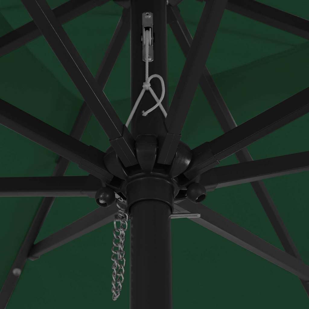 Ombrello da giardino Verde e Nero 295 x 295 x 245 cm 42003661