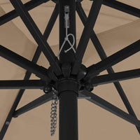 Ombrello da giardino Taupe e Nero 295 x 295 x 245 cm 42003663