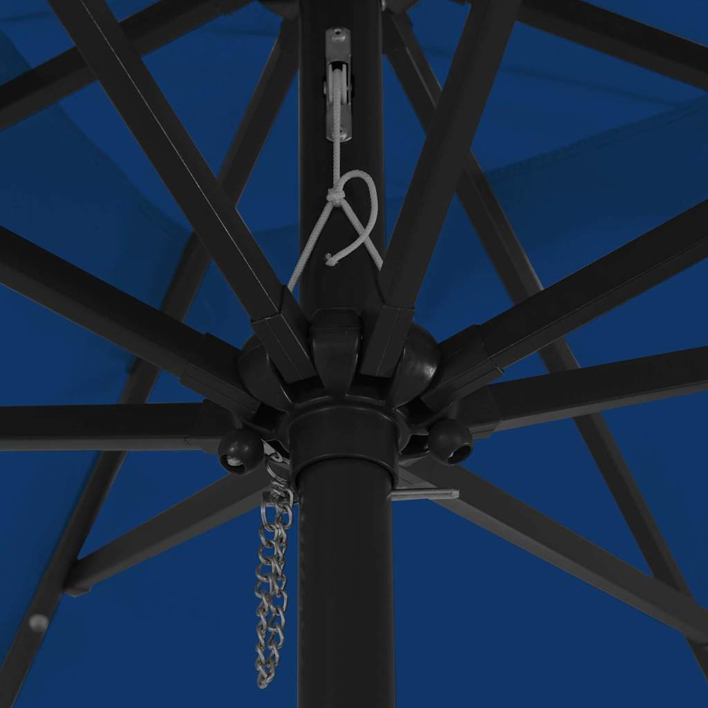 Ombrello da giardino Blu e Nero 295 x 295 x 245 cm 42003667