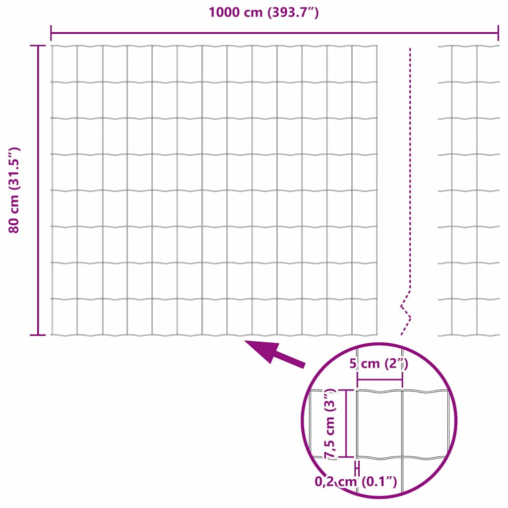 Recinzione Euro Verde 0.8 x 10 m Ferro rivestito in PVC 42004340