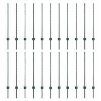 Pali per Recinzione 22 pcs Verde 140 cm Acciaio 3335918