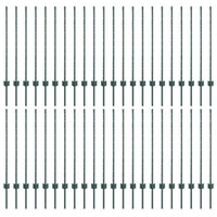 Pali per Recinzione 44 pcs Verde 140 cm Acciaio 3335919