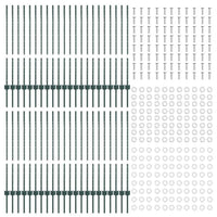 Pali per Recinzione 44 pcs Verde 140 cm Acciaio 3335919