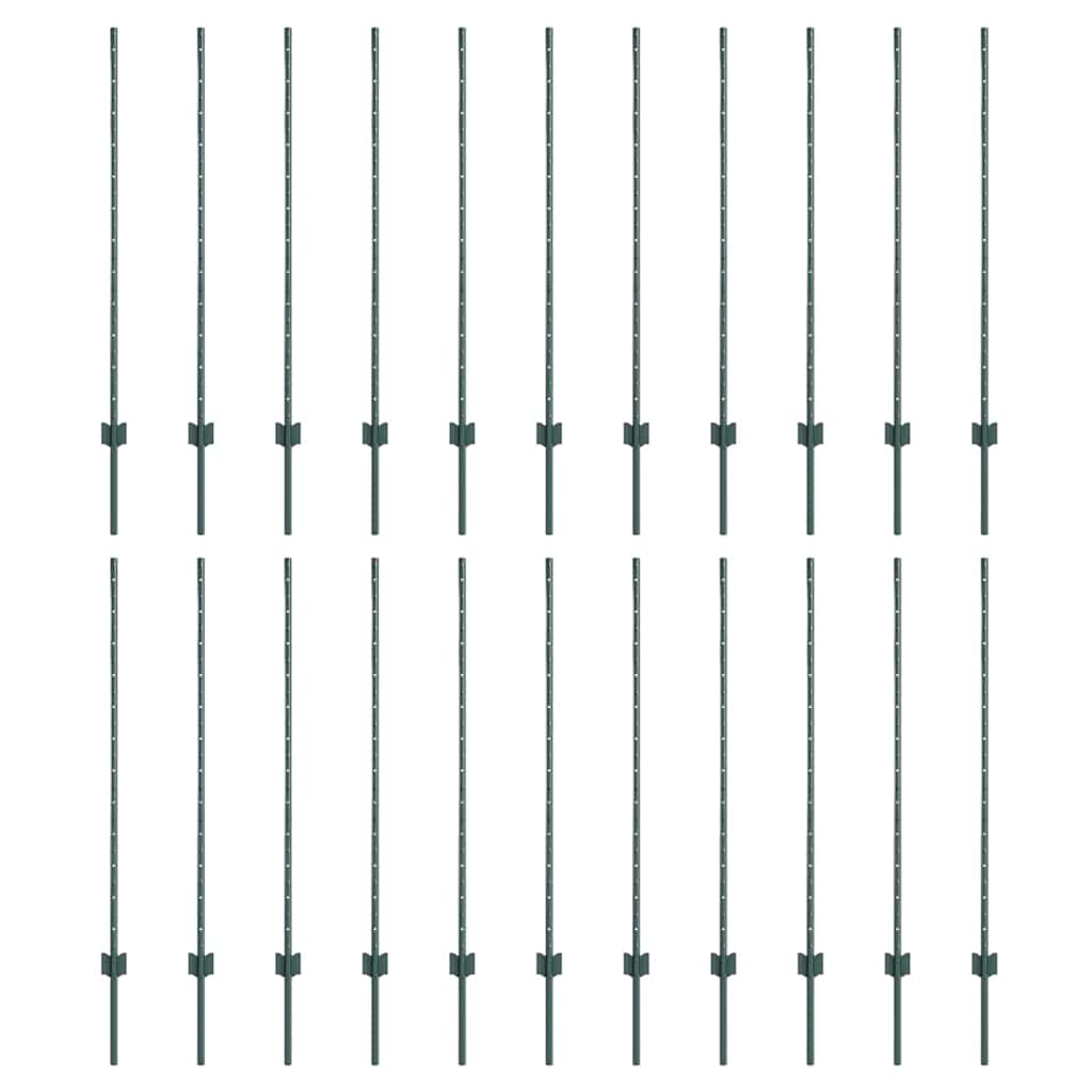 Pali per Recinzione 22 pcs Verde 160 cm Acciaio 3335920