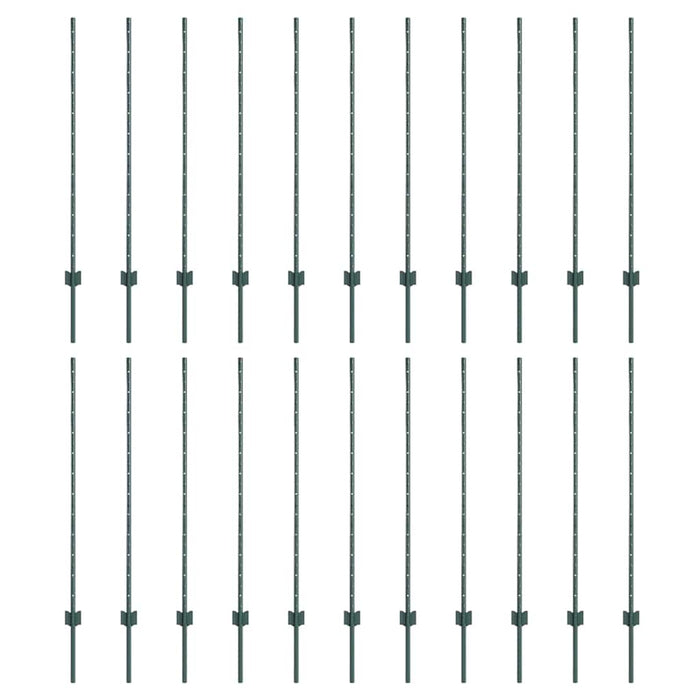 Pali per Recinzione 22 pcs Verde 160 cm Acciaio 3335920