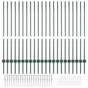 Pali per Recinzione 22 pcs Verde 160 cm Acciaio 3335920