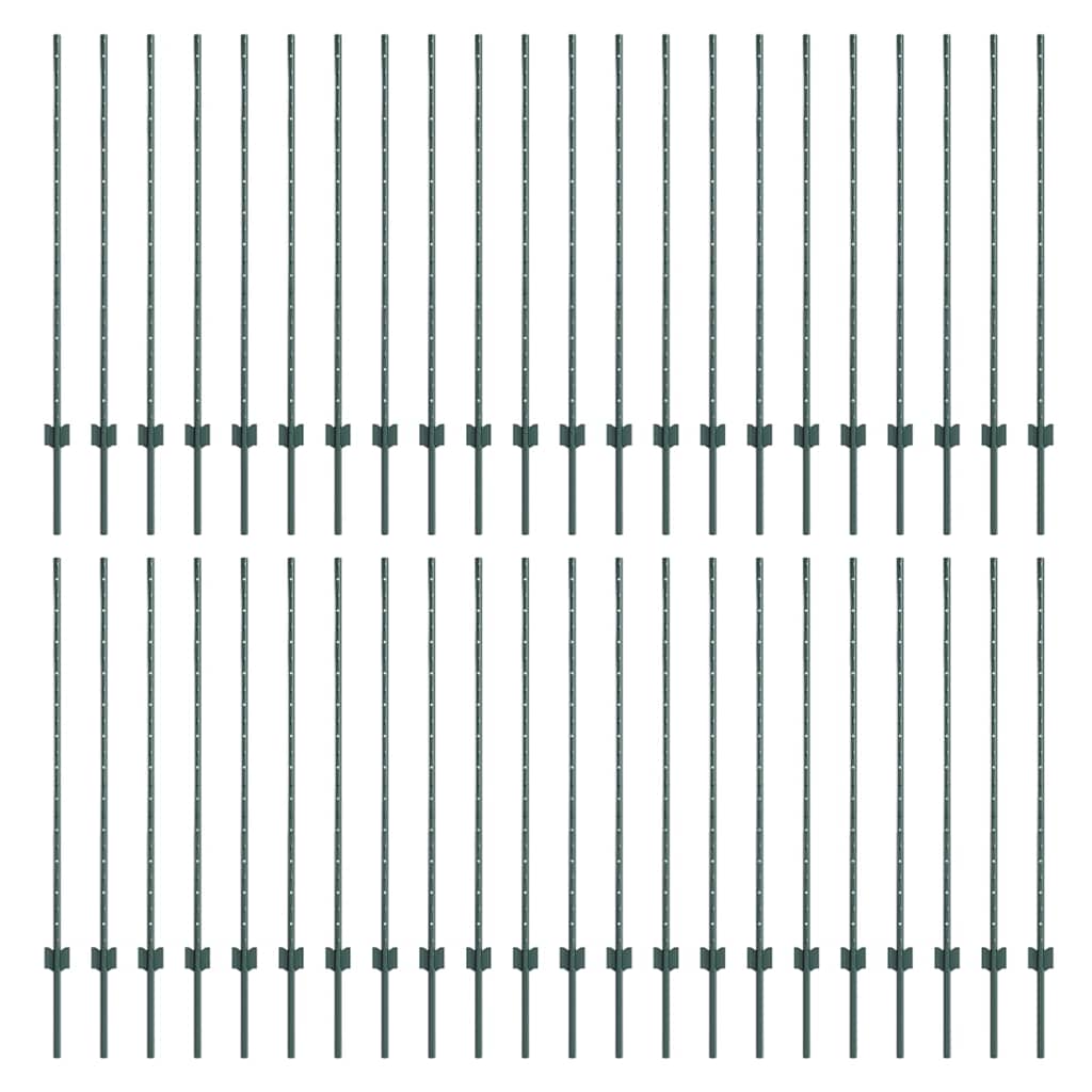 Pali per Recinzione 44 pcs Verde 160 cm Acciaio 3335921