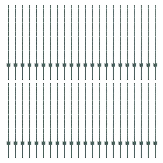 Pali per Recinzione 44 pcs Verde 160 cm Acciaio 3335921