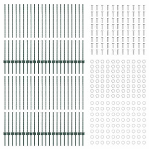 Pali per Recinzione 44 pcs Verde 160 cm Acciaio 3335921