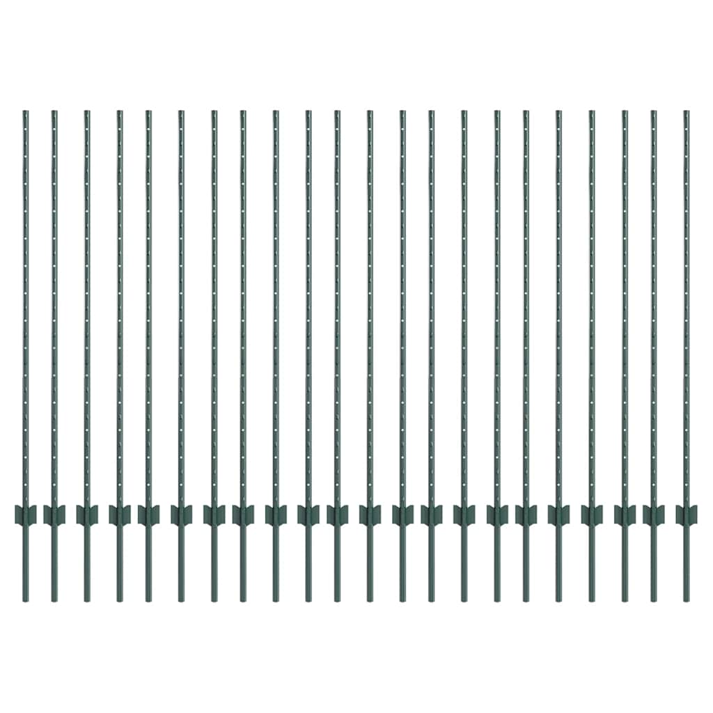 Pali per Recinzione 22 pcs Verde 180 cm Acciaio 3335922
