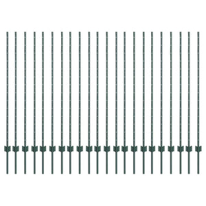 Pali per Recinzione 22 pcs Verde 180 cm Acciaio 3335922