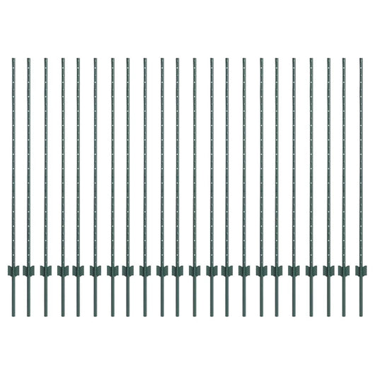 Pali per Recinzione 22 pcs Verde 180 cm Acciaio 3335922