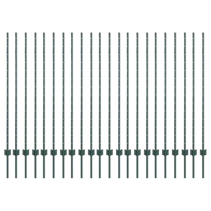 Pali per Recinzione 22 pcs Verde 180 cm Acciaio 3335922