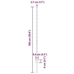 Pali per Recinzione 22 pcs Verde 180 cm Acciaio 3335922