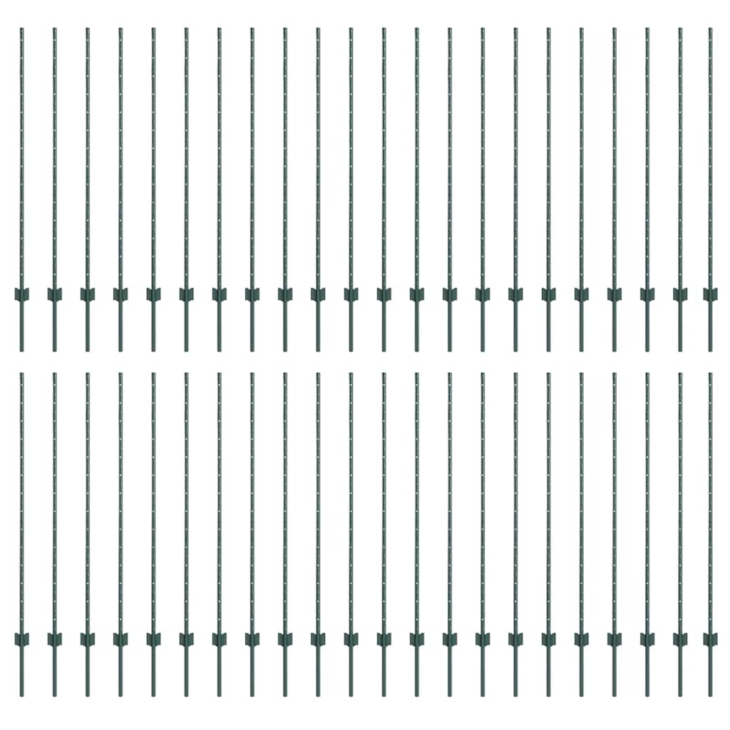 Pali per Recinzione 44 pcs Verde 180 cm Acciaio 3335923