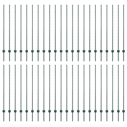 Pali per Recinzione 44 pcs Verde 180 cm Acciaio 3335923