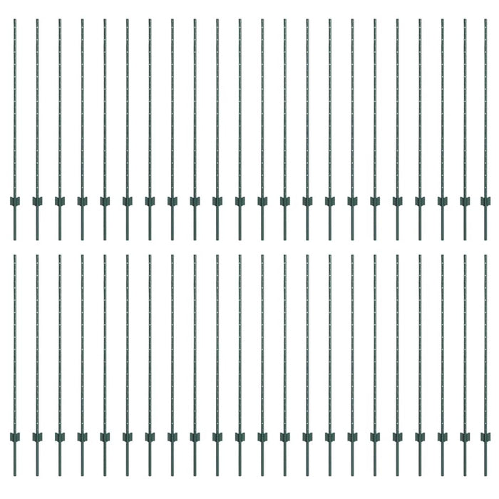 Pali per Recinzione 44 pcs Verde 180 cm Acciaio 3335923