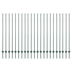 Pali per Recinzione 22 pcs Verde 200 cm Acciaio 3335924