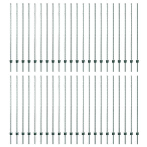 Pali per Recinzione 44 pcs Verde 200 cm Acciaio 3335925