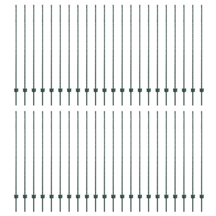 Pali per Recinzione 44 pcs Verde 200 cm Acciaio 3335925