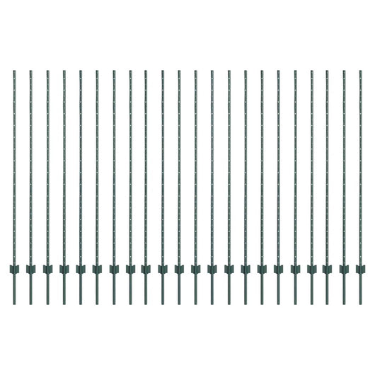 Pali per Recinzione 22 pcs Verde 200 cm Acciaio 3335926