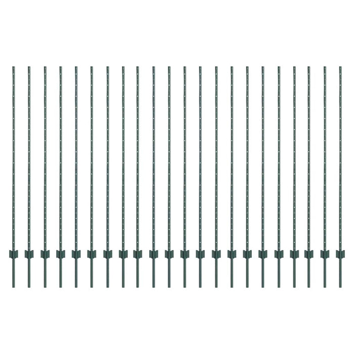 Pali per Recinzione 22 pcs Verde 200 cm Acciaio 3335926