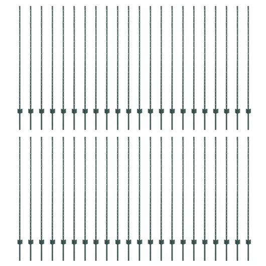 Pali per Recinzione 44 pcs Verde 200 cm Acciaio 3335927