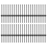 Pali per Recinzione 44 pcs Grigio 80 cm Acciaio 3335929