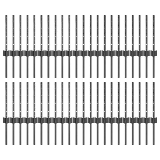 Pali per Recinzione 44 pcs Grigio 80 cm Acciaio 3335929
