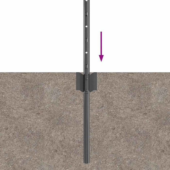Pali per Recinzione 44 pcs Grigio 80 cm Acciaio 3335929