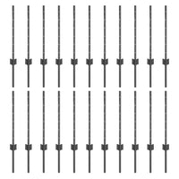 Pali per Recinzione 22 pcs Grigio 100 cm Acciaio 3335932