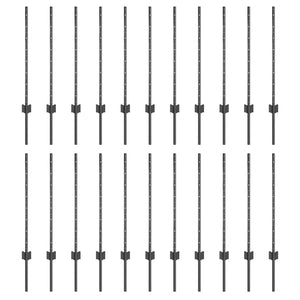 Pali per Recinzione 22 pcs Grigio 120 cm Acciaio 3335934