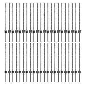 Pali per Recinzione 44 pcs Grigio 120 cm Acciaio 3335935