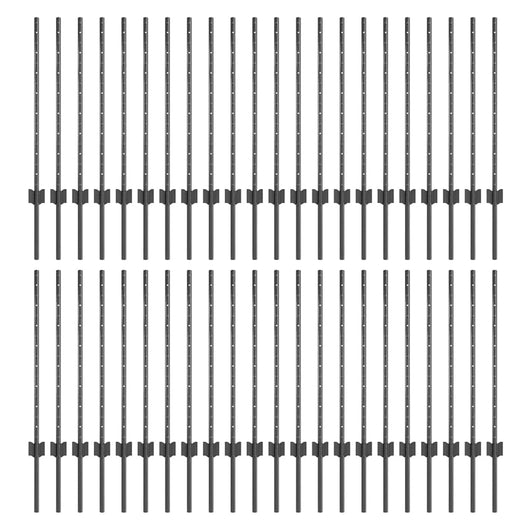 Pali per Recinzione 44 pcs Grigio 120 cm Acciaio 3335935