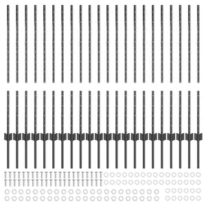 Pali per Recinzione 44 pcs Grigio 140 cm Acciaio 3335936