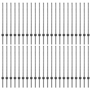 Pali per Recinzione 88 pcs Grigio 140 cm Acciaio 3335937