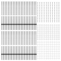 Pali per Recinzione 88 pcs Grigio 140 cm Acciaio 3335937