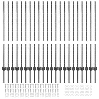 Pali per Recinzione 44 pcs Grigio 160 cm Acciaio 3335938