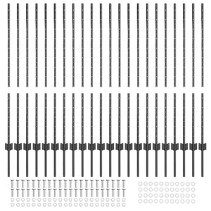 Pali per Recinzione 44 pcs Grigio 160 cm Acciaio 3335938